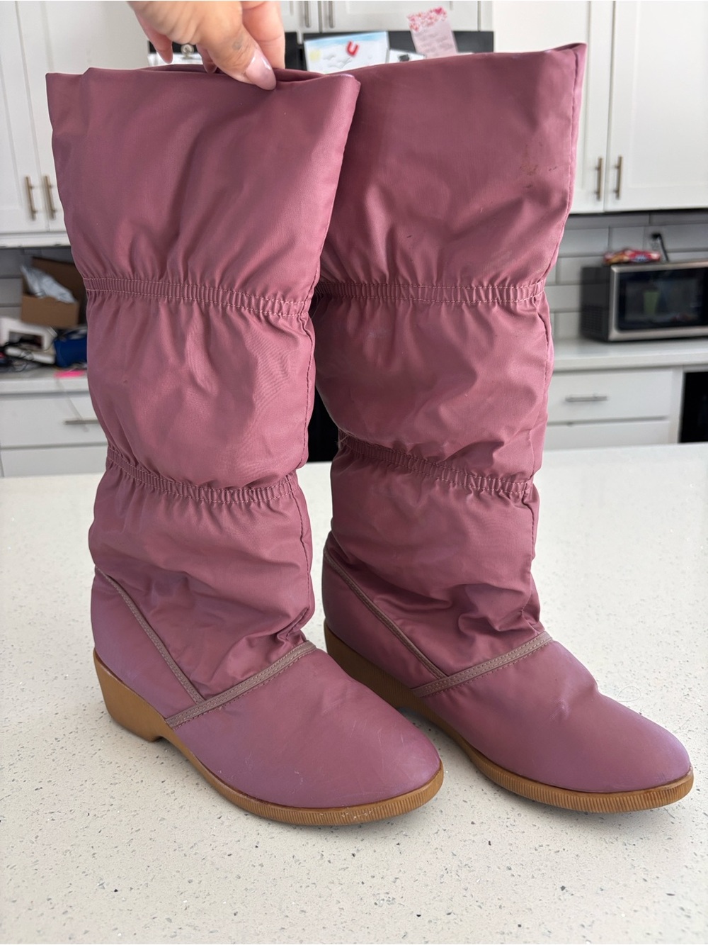 Vintage Frank Sbicca Women’s Slouch Winter & Rain Boots in Dusty Rose